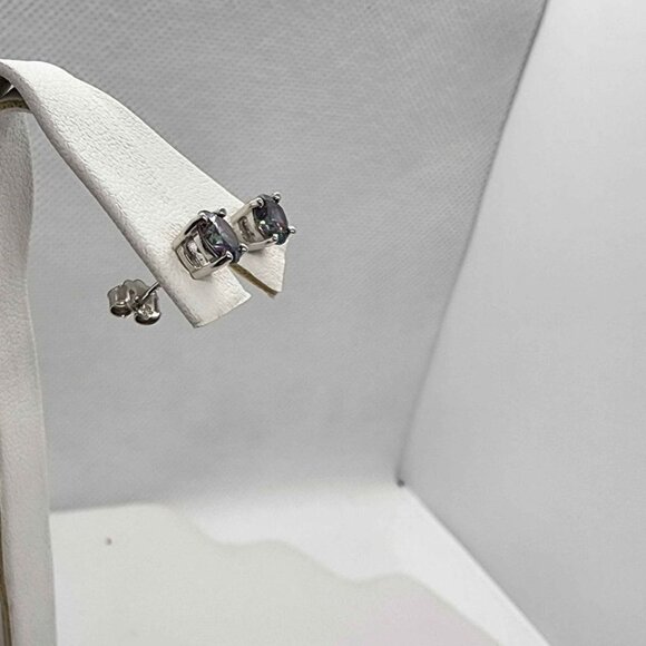 NEW Sterling Silver 925 Multi Color GemStone Studs - Earrings - Picture 4 of 5